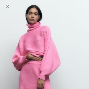 NWT Zara High Collar Knit Sweater